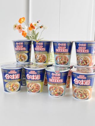 NISSIN 닛신 컵누들  4종 - 씨푸드오리지날, 씨푸드 스파이시, 씨푸드 커리, 씨푸드 XO소스 — 4점을 준 리뷰어가 2023년 2월 올린 사용 사진