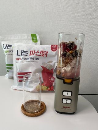 수플먼트 나는 마신닭!! 닭가슴살 주스키트, 먹기 힘들었던 닭가슴살 이제는 마시자 — 5점을 준 리뷰어가 2023년 3월 올린 사용 사진