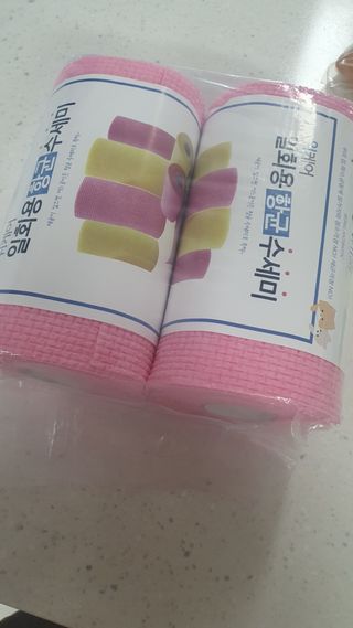 위케어 일회용 향균 수세미 50매 2롤 세트 총 100매 Pink — 5점을 준 리뷰어가 2021년 2월 올린 사용 사진