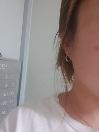 [골드앤디어] 지금 가장 핫한 신상, 빠르게 만나보세요 | 14K 사각 큐빅 라운드 원터치_3color 중 택 1 | — 5점을 준 리뷰어가 2021년 5월 올린 사용 사진