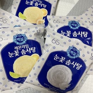 딜라이트 프로젝트  달콤한 눈꽃 간식세트( 눈꽃 솜사탕 / 레몬라임 솜사탕 / 달고나 총 7EA+스마트톡 증정) — 5점을 준 리뷰어가 2022년 5월 올린 사용 사진