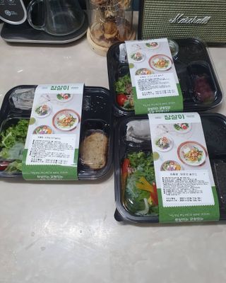 참살이도시락 작심삼일 샐러드도시락 3개 맛보기 새벽배송 또는 택배배송 — 5점을 준 리뷰어가 2021년 7월 올린 사용 사진