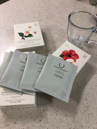 딜라이트 프로젝트 블렌딩티 우엉호박티, 히비후르츠티, 쟈스민캐모티 — 4점을 준 리뷰어가 2021년 7월 올린 사용 사진