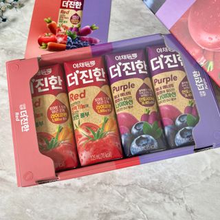 [롯데칠성] 야채듬뿍 더'진한 [롯데칠성] 야채는 이제 COLORFULL! 야채듬뿍  더 진한 레드 4개 +퍼플 4개 (총 8개) — 5점을 준 리뷰어가 2023년 6월 올린 사용 사진