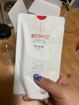 클린24시간 1BOX(5포) + 전용보틀(500ml) — 5점을 준 리뷰어가 2022년 8월 올린 사용 사진