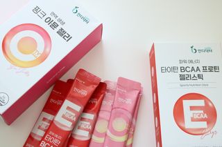 인디닥터 면역 생생 핑크 이뮨 젤리 + 타이탄 BCAA 프로틴 젤리스틱 — 5점을 준 리뷰어가 2022년 5월 올린 사용 사진