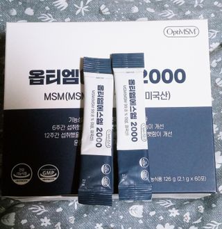 바른비타민 옵티엠에스엠2000 1박스 60포 관절 연골 복합건강기능식품 — 4점을 준 리뷰어가 2021년 6월 올린 사용 사진