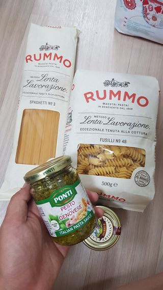 이탈리안 프리미엄 파스타 룸모 Rummo 파스타 2종 + 바질 페스토 + 블랙 트러플 페이스트 — 5점을 준 리뷰어가 2021년 7월 올린 사용 사진
