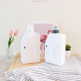 [생활공작소] 섬유유연제 + 세탁세제 1.5L 릴리향 — 5점을 준 리뷰어가 2021년 2월 올린 사용 사진
