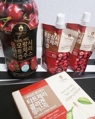 자연에온 몽모랑시 타트체리 3종 세트 구성 - 저분자콜라겐젤리, NFC 착즙주스 — 4점을 준 리뷰어가 2021년 7월 올린 사용 사진
