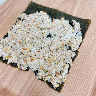 해풀잎 누구나 김밥*1ea [(혼합야채 35g *1ea,  김밥김 (5g, 5ea),  양념간장 (6g, 5ea), 참기름(5g, 2ea)] — 3.5점을 준 리뷰어가 2022년 7월 올린 사용 사진