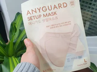 애니가드 셋업마스크 4컬러 각 10매입 [크리미베이지, 캐시미어로즈, 초콜렛브라운, 미드나잇네이비] — 5점을 준 리뷰어가 2022년 2월 올린 사용 사진