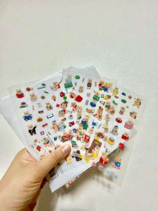 리훈 곰부 내지꾸미기 투명 리무버블 스티커팩 다이어리 다꾸 미니 씰 세트 — 5점을 준 리뷰어가 2023년 5월 올린 사용 사진
