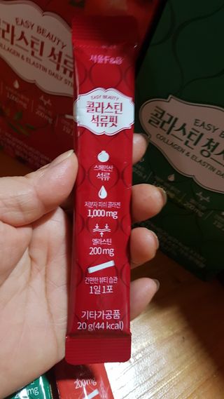 서울에프엔비 콜라스틴 3종 뷰티젤리스틱 45입 [ABC핏 15입 /  석류핏 15입 / 청스피루리나 15입] — 5점을 준 리뷰어가 2021년 9월 올린 사용 사진