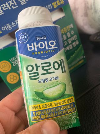 LIVE 매일바이오 알로에 드링킹 요거트 — 5점을 준 리뷰어가 2022년 4월 올린 사용 사진