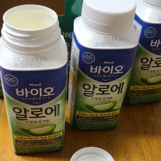 LIVE 매일바이오 알로에 드링킹 요거트 — 4.5점을 준 리뷰어가 2022년 4월 올린 사용 사진