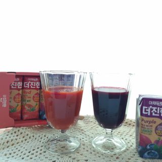[롯데칠성] 야채듬뿍 더'진한 [롯데칠성] 야채는 이제 COLORFULL! 야채듬뿍  더 진한 레드 4개 +퍼플 4개 (총 8개) — 5점을 준 리뷰어가 2023년 6월 올린 사용 사진