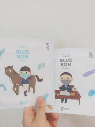 [블루 본 아이노우] 유아용 컬러마스크 40 PCS SET 2중 택 1 — 5점을 준 리뷰어가 2021년 4월 올린 사용 사진