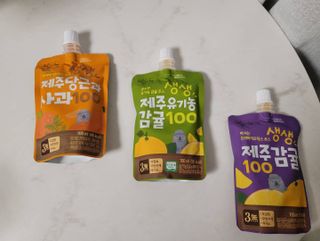 탐라원 건강 어린이 주스, 생생한 주스 3종 - 유기 감귤 주스, 당근과 사과 주스, 감귤 주스 — 5점을 준 리뷰어가 2021년 10월 올린 사용 사진