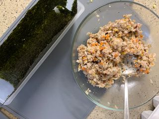 해풀잎 누구나 김밥*2ea [(혼합야채 35g *2ea,  김밥김 (10g, 2ea),  양념간장 (6g, 10ea), 참기름(5g, 4ea)] — 5점을 준 리뷰어가 2022년 7월 올린 사용 사진
