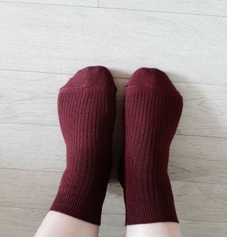 [사이즈가 있는 양말 필로이] 남/여 골지 발목 양말 4족 세트 남【S, M, L, XL】여【S, M, L】_컬러 랜덤 — 5점을 준 리뷰어가 2022년 6월 올린 사용 사진