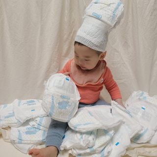 오브맘 밤 프리미엄 아기 기저귀 팬티형 밴드형 — 5점을 준 리뷰어가 2021년 1월 올린 사용 사진
