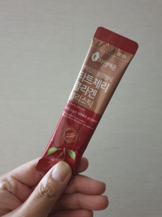 자연에온 몽모랑시 타트체리 3종 세트 구성 - 저분자콜라겐젤리, NFC 착즙주스 — 5점을 준 리뷰어가 2021년 7월 올린 사용 사진