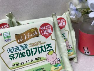 남양유업 드빈치 유기농 아기치즈 1단계 — 5점을 준 리뷰어가 2021년 1월 올린 사용 사진