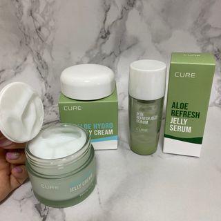 김정문알로에 큐어 큐어 알로에 리프레쉬 젤리 세럼, 큐어 알로에 하이드로 젤리 크림 — 5점을 준 리뷰어가 2021년 3월 올린 사용 사진