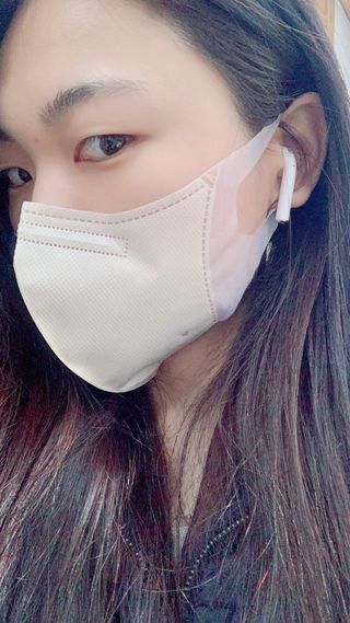끌린에르 스포츠 귀편한 새부리형 마스크 — 5점을 준 리뷰어가 2022년 2월 올린 사용 사진