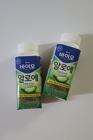 LIVE 매일바이오 알로에 드링킹 요거트 — 5점을 준 리뷰어가 2022년 4월 올린 사용 사진