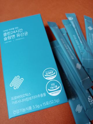 클린24시간 슬림앤유산균 1박스 (3.5g X 15포) — 5점을 준 리뷰어가 2022년 10월 올린 사용 사진
