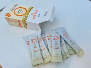 [음료수 대신 가능!]  빠르게 흡수되는 아임오 타먹는 콜라겐 1박스 — 5점을 준 리뷰어가 2023년 4월 올린 사용 사진