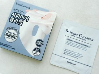 [올리브영] 웰더마 프리미엄 사파이어 콜라겐 임팩트 피팅 마스크 4매 — 5점을 준 리뷰어가 2025년 7월 올린 사용 사진