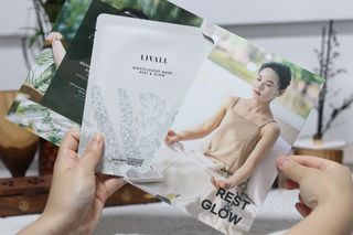 리브얼 | LIVALL 바이오셀룰로오스 마스크 레스트 앤 글로우 듀오 33ml  (2매) & 블루미 레스트 포션 — 4.5점을 준 리뷰어가 2022년 8월 올린 사용 사진