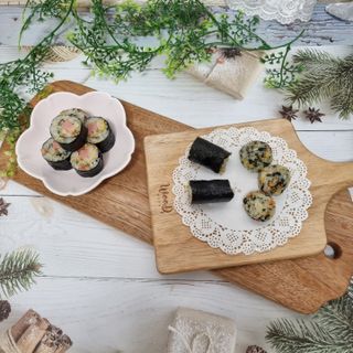 해풀잎 누구나 김밥*1ea [(혼합야채 35g *1ea,  김밥김 (5g, 5ea),  양념간장 (6g, 5ea), 참기름(5g, 2ea)] — 4.5점을 준 리뷰어가 2022년 5월 올린 사용 사진