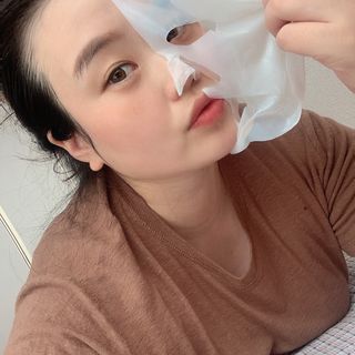 제주인디 카멜리아 블러썸 바이오셀룰로오스 마스크팩 — 4점을 준 리뷰어가 2021년 10월 올린 사용 사진