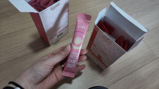 인디닥터 면역 생생 핑크 이뮨 젤리 + 타이탄 BCAA 프로틴 젤리스틱 — 5점을 준 리뷰어가 2022년 5월 올린 사용 사진