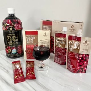 자연에온 몽모랑시 타트체리 3종 세트 구성 - 저분자콜라겐젤리, NFC 착즙주스 — 5점을 준 리뷰어가 2021년 7월 올린 사용 사진