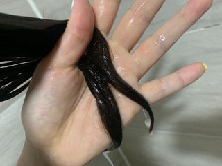 ★N쇼핑 헤어팩 1위★ 리하 에그 화이트 극손상 무실리콘 트리트먼트 헤어팩 — 5점을 준 리뷰어가 2022년 6월 올린 사용 사진