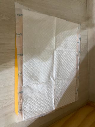 아베크 펫 와이드 프리미엄 중형 애견 강아지 배변 패드 54매 1팩 45g — 5점을 준 리뷰어가 2021년 7월 올린 사용 사진