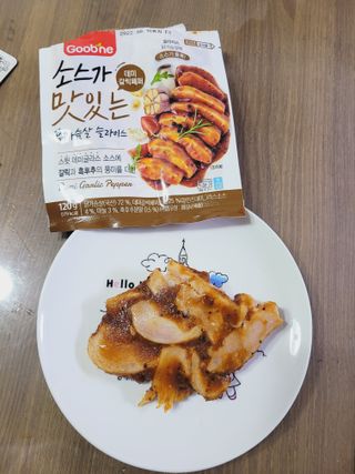 굽네몰 [굽네] 소스가 맛있는 닭가슴살 슬라이스 4종 — 5점을 준 리뷰어가 2021년 12월 올린 사용 사진