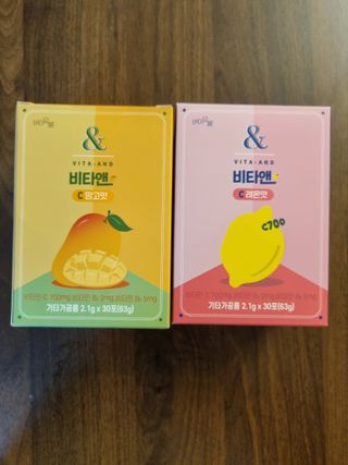 비타앤C 레몬맛, 망고맛 — 5점을 준 리뷰어가 2021년 8월 올린 사용 사진