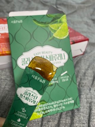 서울에프엔비 콜라스틴 3종 뷰티젤리스틱 45입 [ABC핏 15입 /  석류핏 15입 / 청스피루리나 15입] — 5점을 준 리뷰어가 2021년 7월 올린 사용 사진