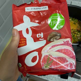[풀무원] 자연은맛있다 정면, 백면, 홍면  세트 — 4.5점을 준 리뷰어가 2021년 4월 올린 사용 사진