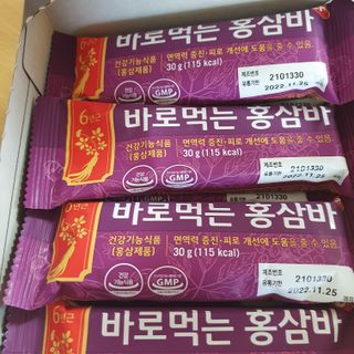 씨알푸드 건강기능식품 6년근 홍삼 함유, 바로먹는 홍삼바 30g 12개입 — 4점을 준 리뷰어가 2022년 3월 올린 사용 사진