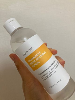 나나스킨 캐모마일아쿠아수딩토너 — 3.5점을 준 리뷰어가 2021년 8월 올린 사용 사진