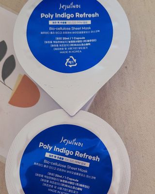 제주인디 카멜리아 블러썸 바이오셀룰로오스 마스크팩 — 5점을 준 리뷰어가 2021년 10월 올린 사용 사진
