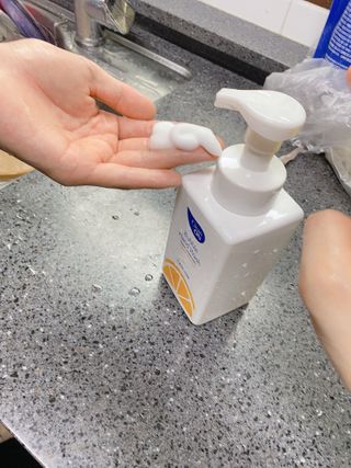 카오리온코스메틱스 클린온 버블 핸드 워시 500ml — 5점을 준 리뷰어가 2021년 8월 올린 사용 사진
