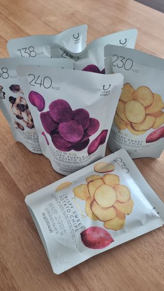 딜라이트 프로젝트 바삭한 원물칩 3종 고구마칩, 자색고구마칩, 느타리버섯칩 [총 6봉지] — 5점을 준 리뷰어가 2022년 2월 올린 사용 사진